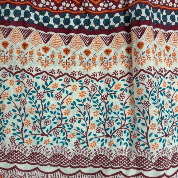 Decree Patchwork Floral Blouse Women’s Large Square Neck Boho Festival Style Top - Picture 6 of 8